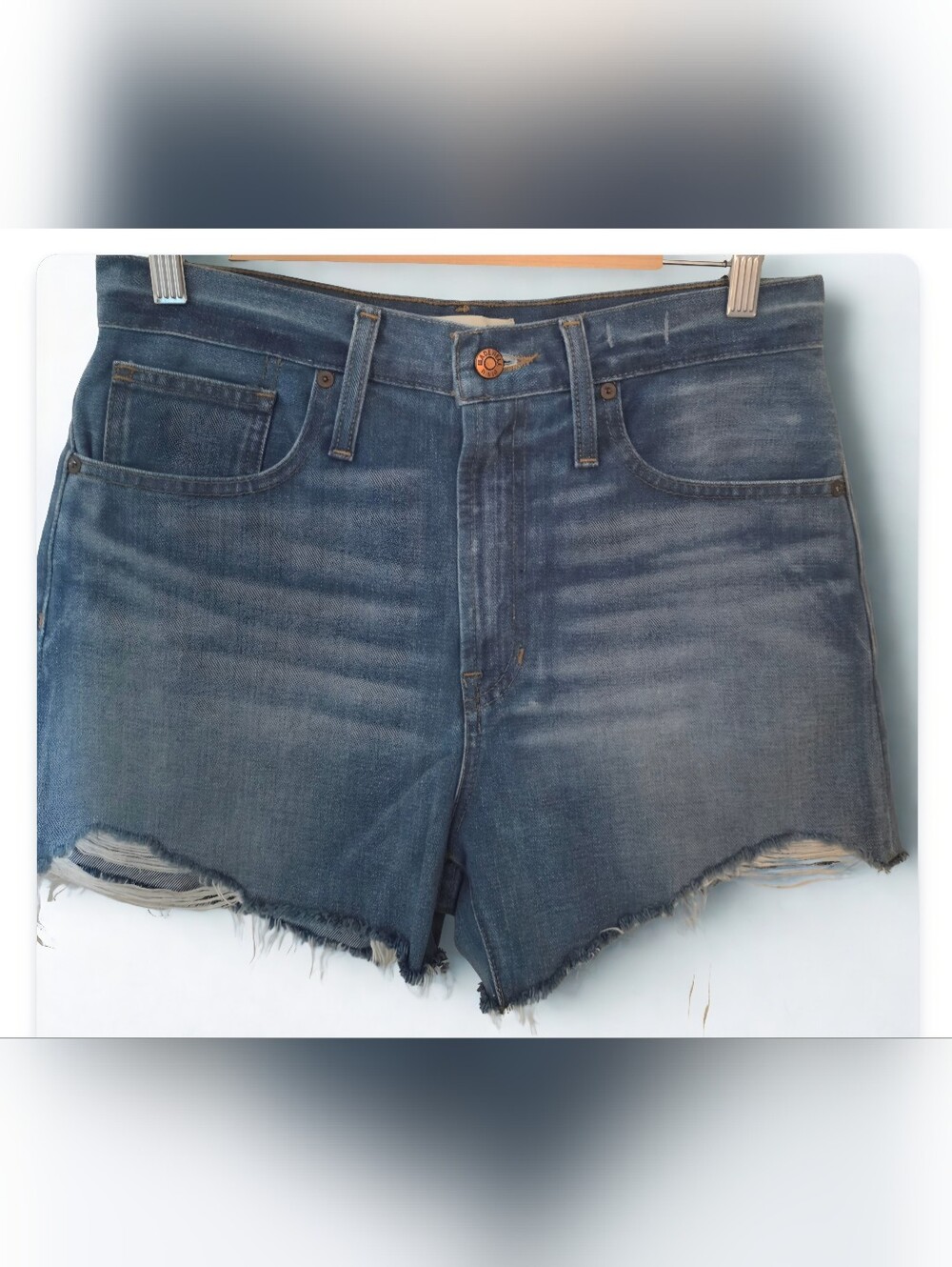 Madewell The Perfect Jean Short Size 28 NWOT High Rise Distressed Denim Shorts